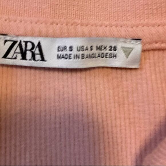 Zara pink ribbed collard crop top Small - Picture 4 of 6